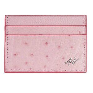 Women's Ostrich Card Case – Real Leather - Bermuda Breeze